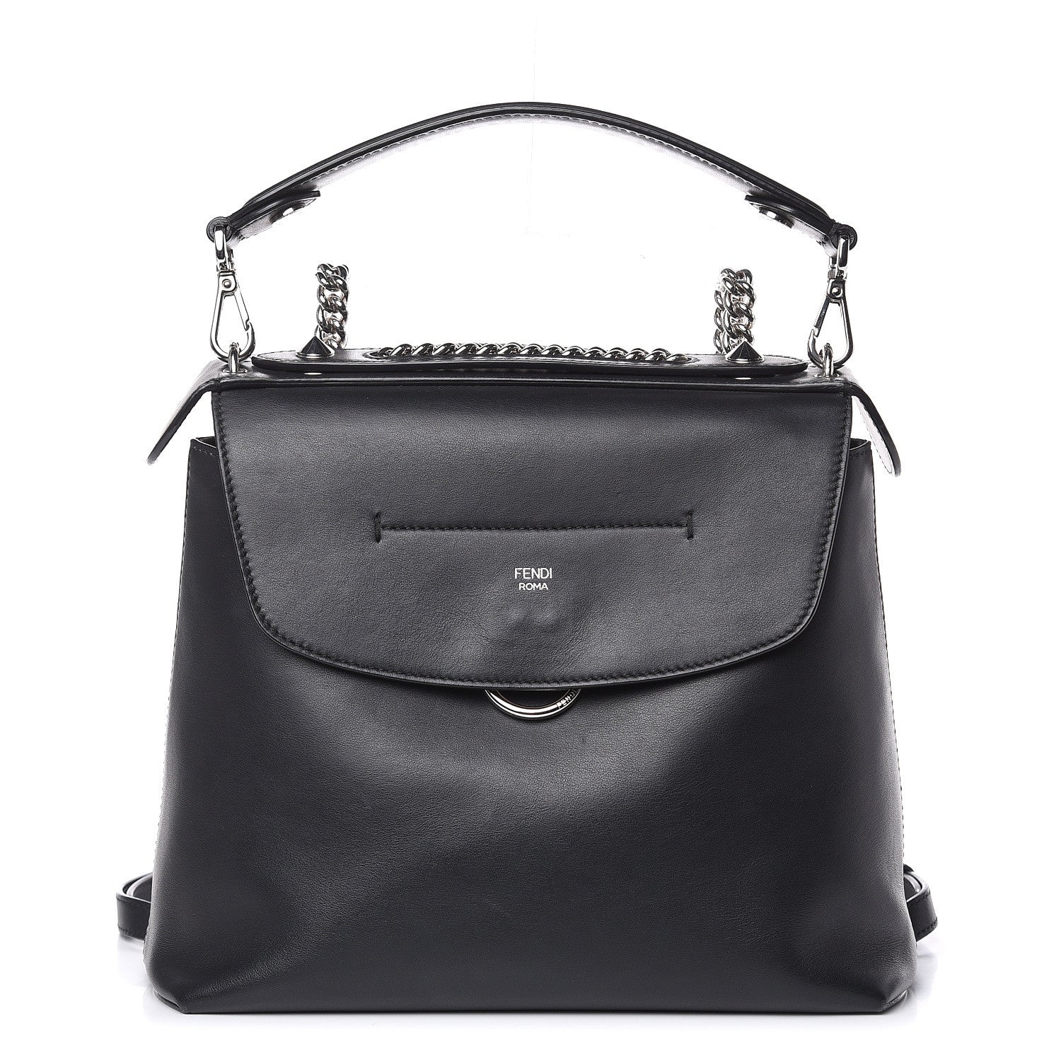 Fendi Vitello Century Opaco Large Back to School Backpack Black 1 of 11