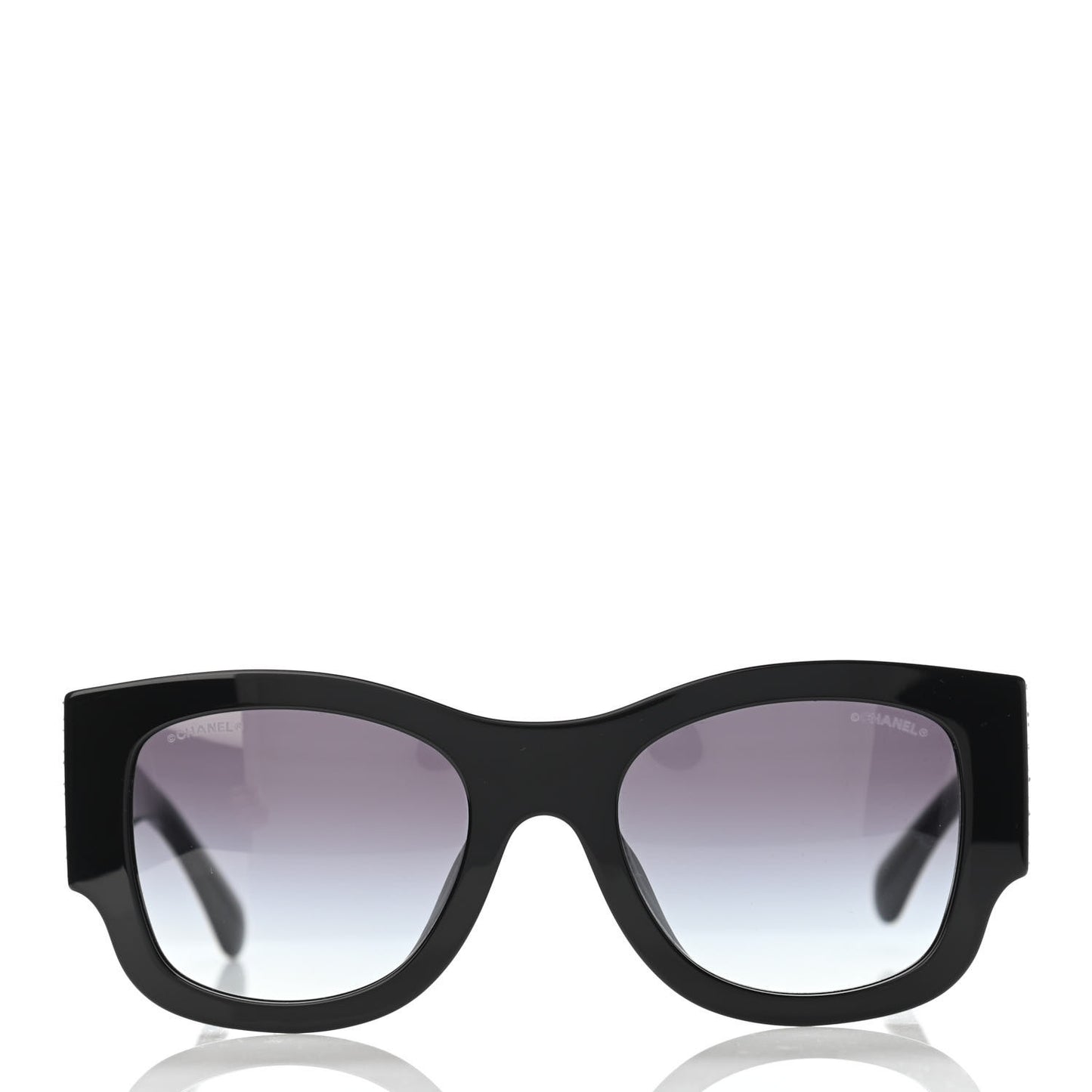 Acetate Strass Rectangle Sunglasses 5421B Black
