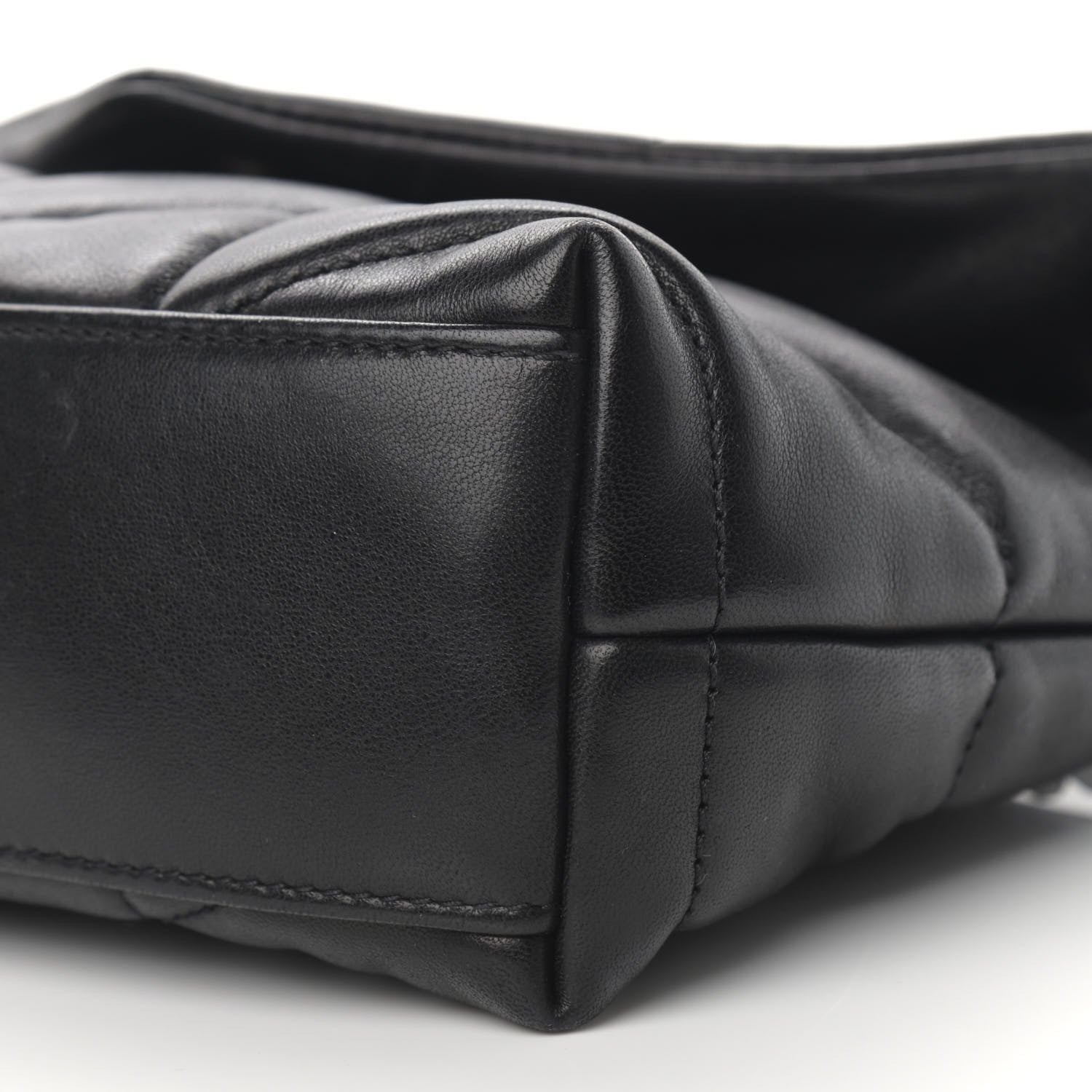 Saint Laurent Lambskin Quilted Toy Loulou Puffer Monogram Chain Satchel Black 11 of 16