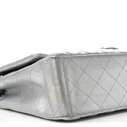 Chanel Metallic Lambskin Quilted Jumbo Single Flap Silver 8 of 11