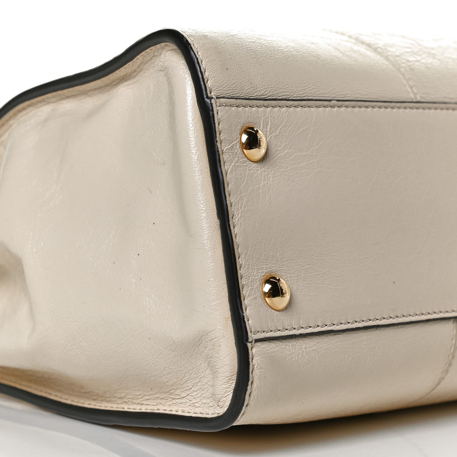 Fendi Agnello Old Shine Medium Peekaboo Iconic Satchel Camelia 16 of 31