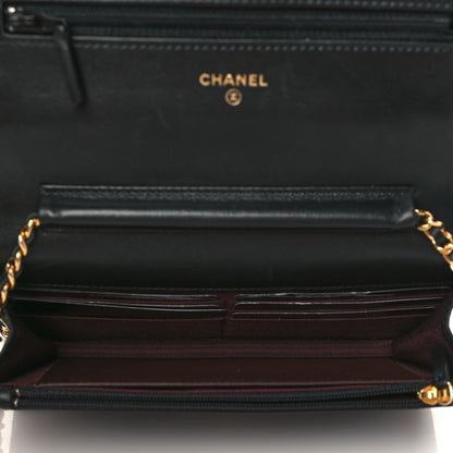 Chanel Lambskin Quilted Wallet On Chain WOC Black 5 of 11