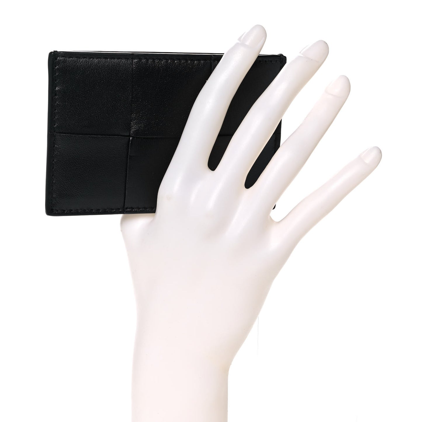 Nappa Intreccio Cassette Credit Card Holder Black