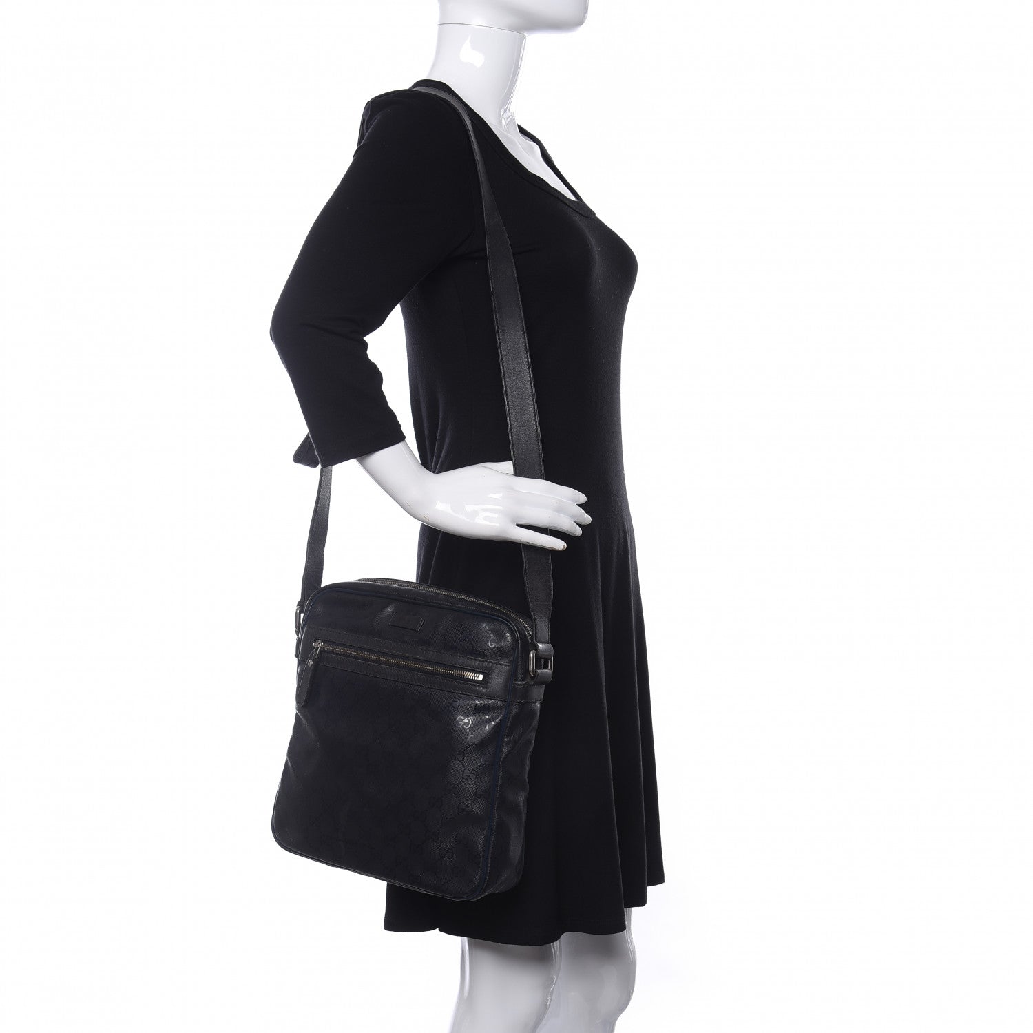 Gucci Imprime Monogram Medium Messenger Bag Black 2 of 10