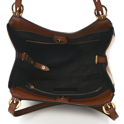 Burberry Grainy Calfskin House Check Small Canterbury Tote Tan 5 of 9