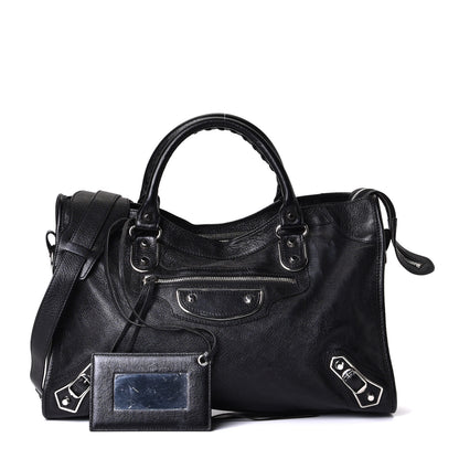 Balenciaga Chevre Silver Metallic Edge Hardware City Black 1 of 5