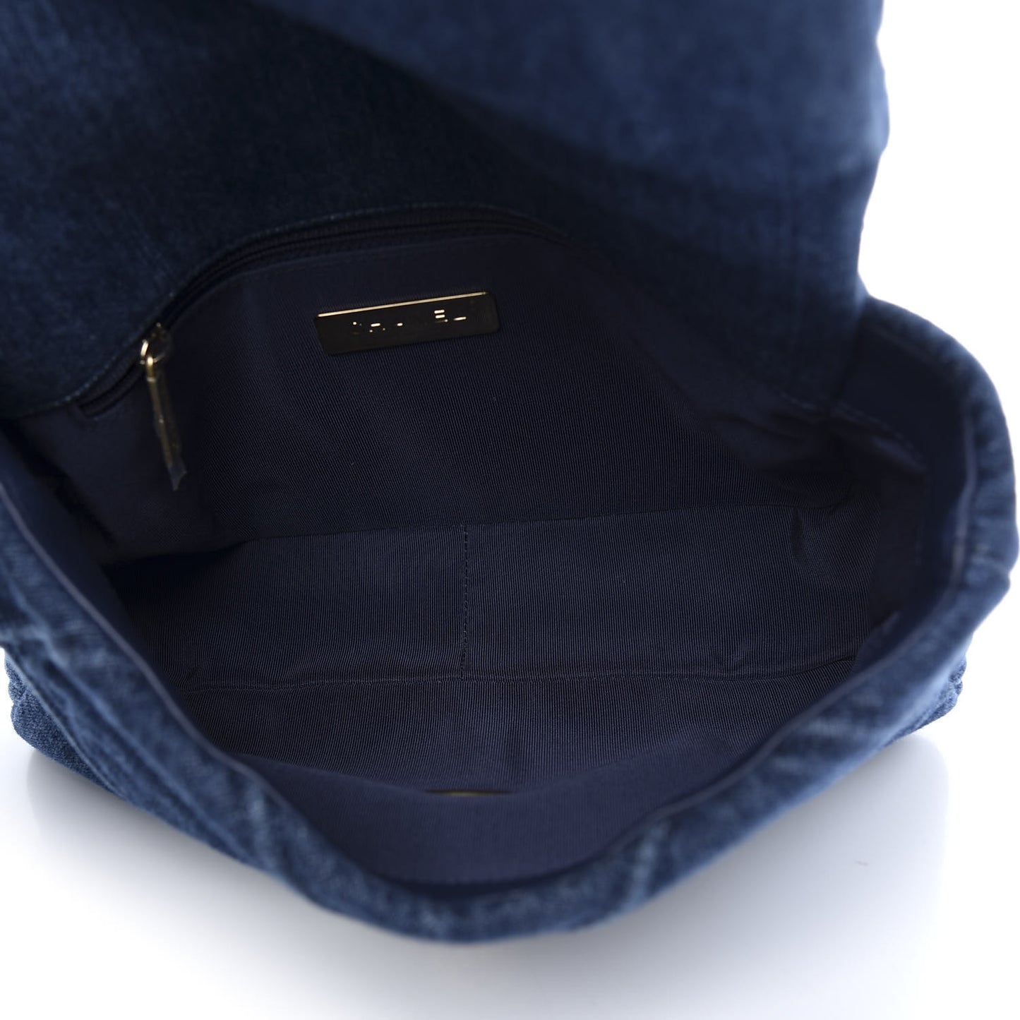 Denim Quilted Medium 19 Flap Blue