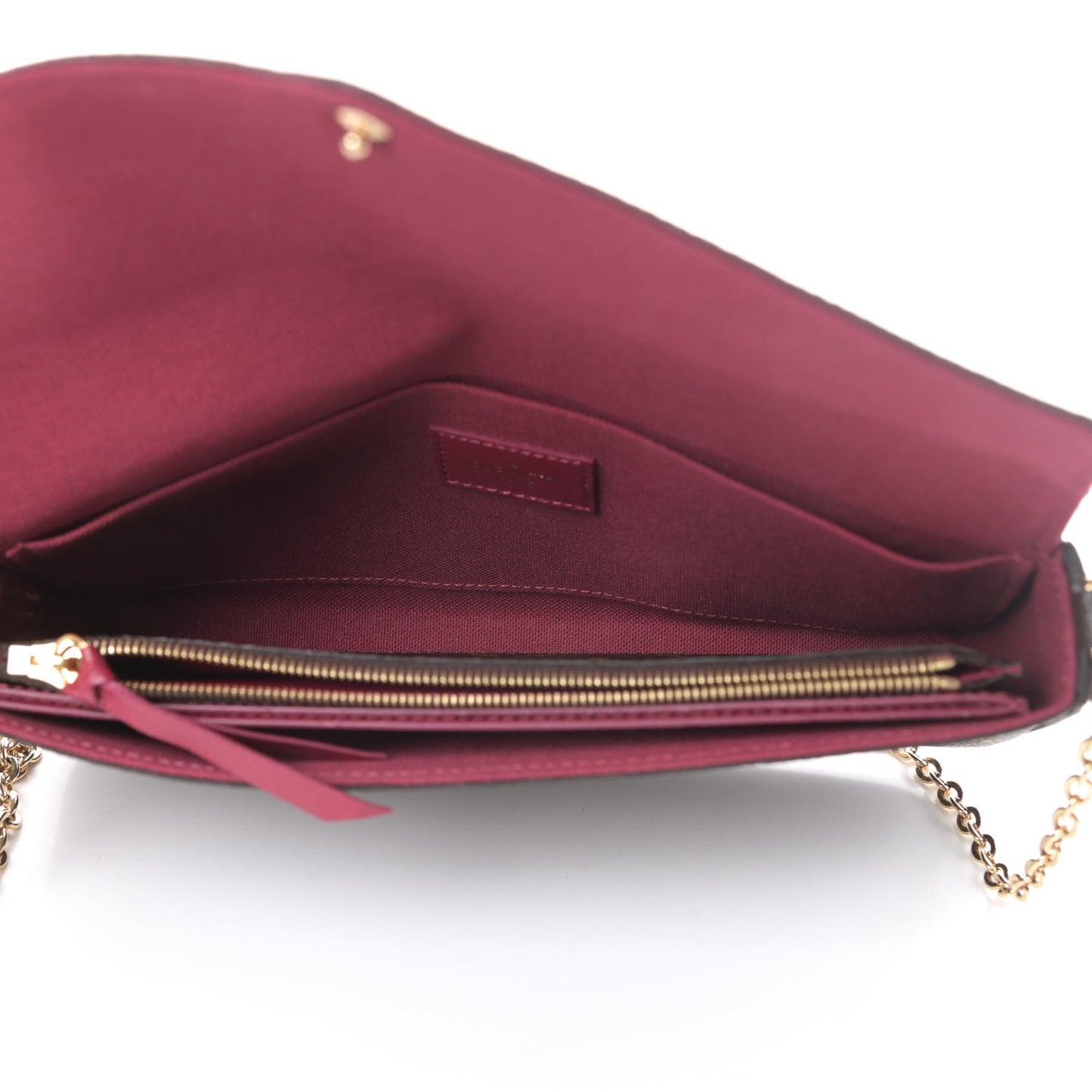 Monogram Pochette Felicie Chain Wallet Fuchsia