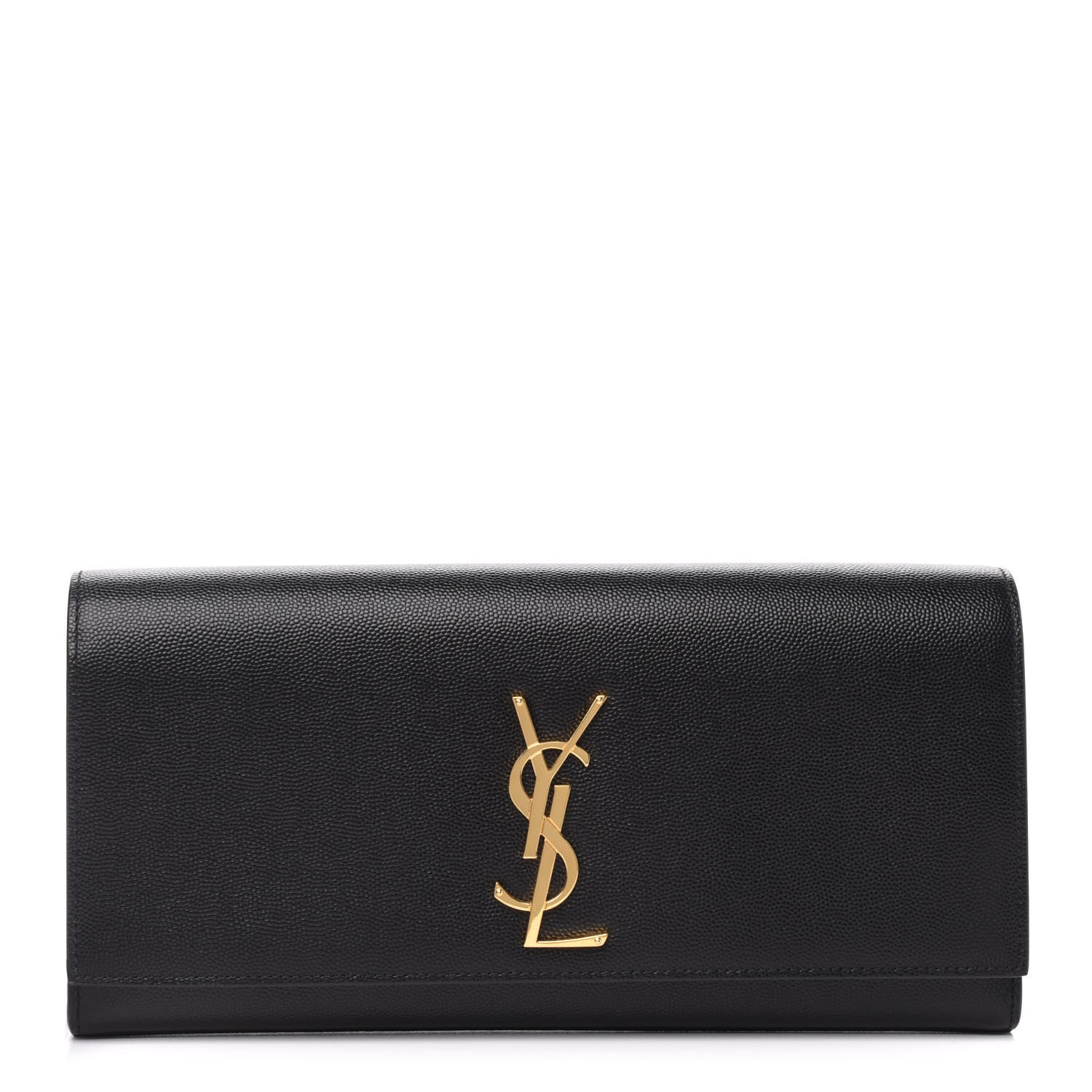 Saint Laurent Grain De Poudre Monogram Cassandre Clutch Black 1 of 8