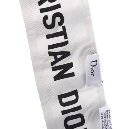Christian Dior Silk Striped Mitzah Scarf White Black 2 of 5