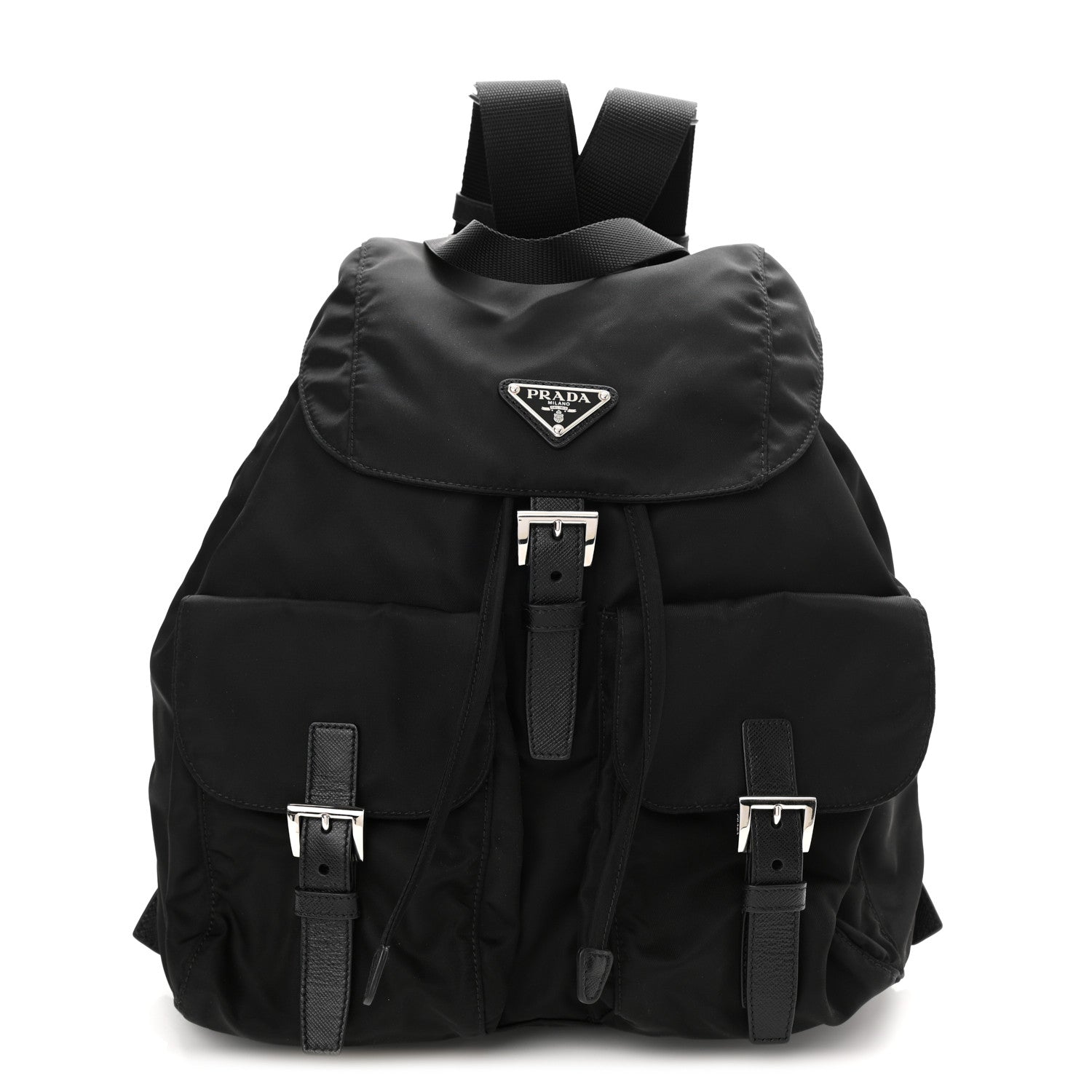 Prada Tessuto Nylon Saffiano Medium Backpack Black 1 of 10