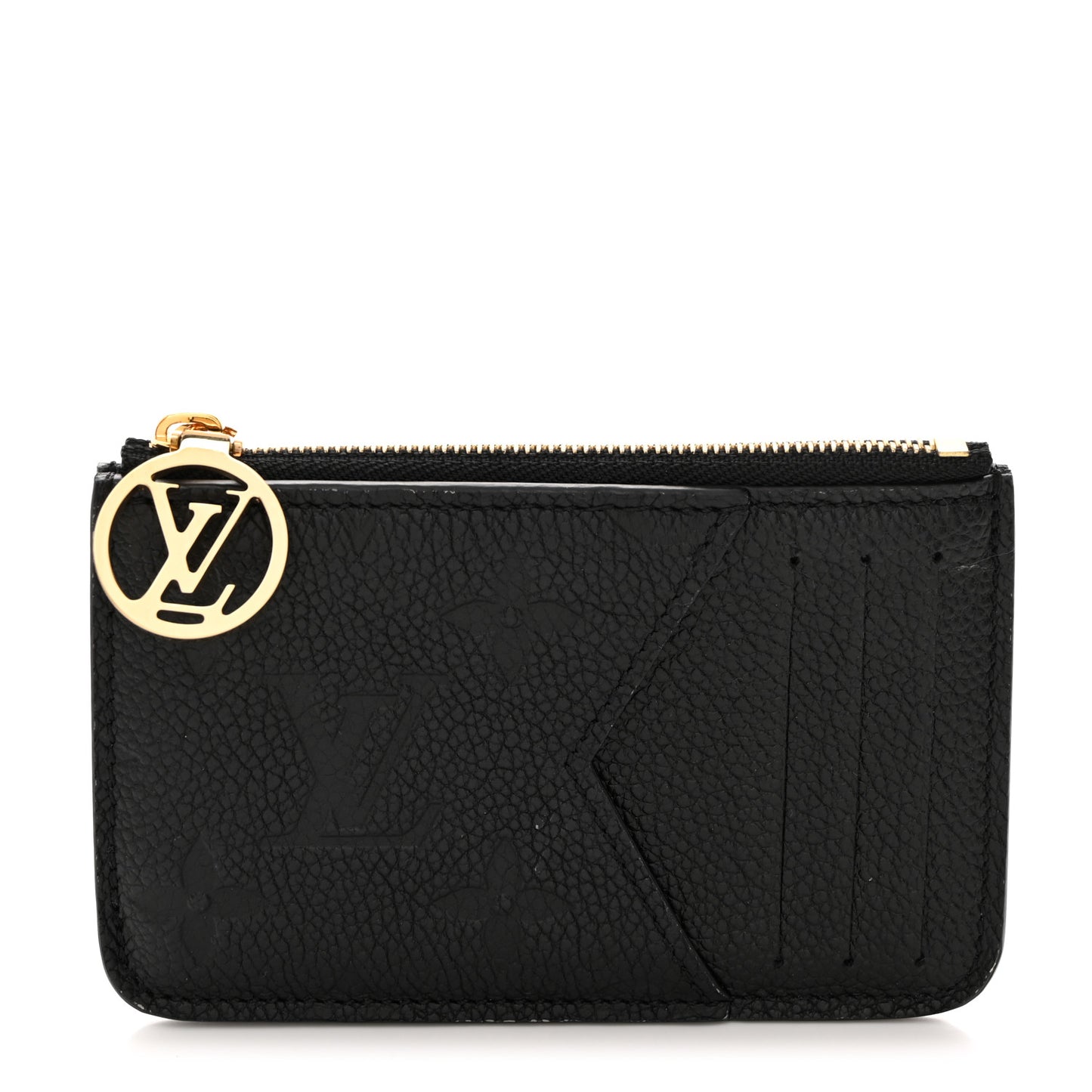 LOUIS VUITTON Empreinte Monogram Zipped Romy Card Holder Black