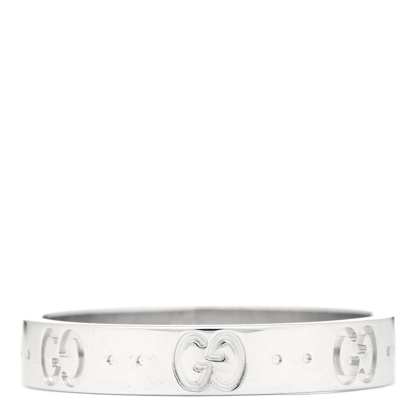 18K White Gold 4mm Icon Thin Band Ring 61 9.5
