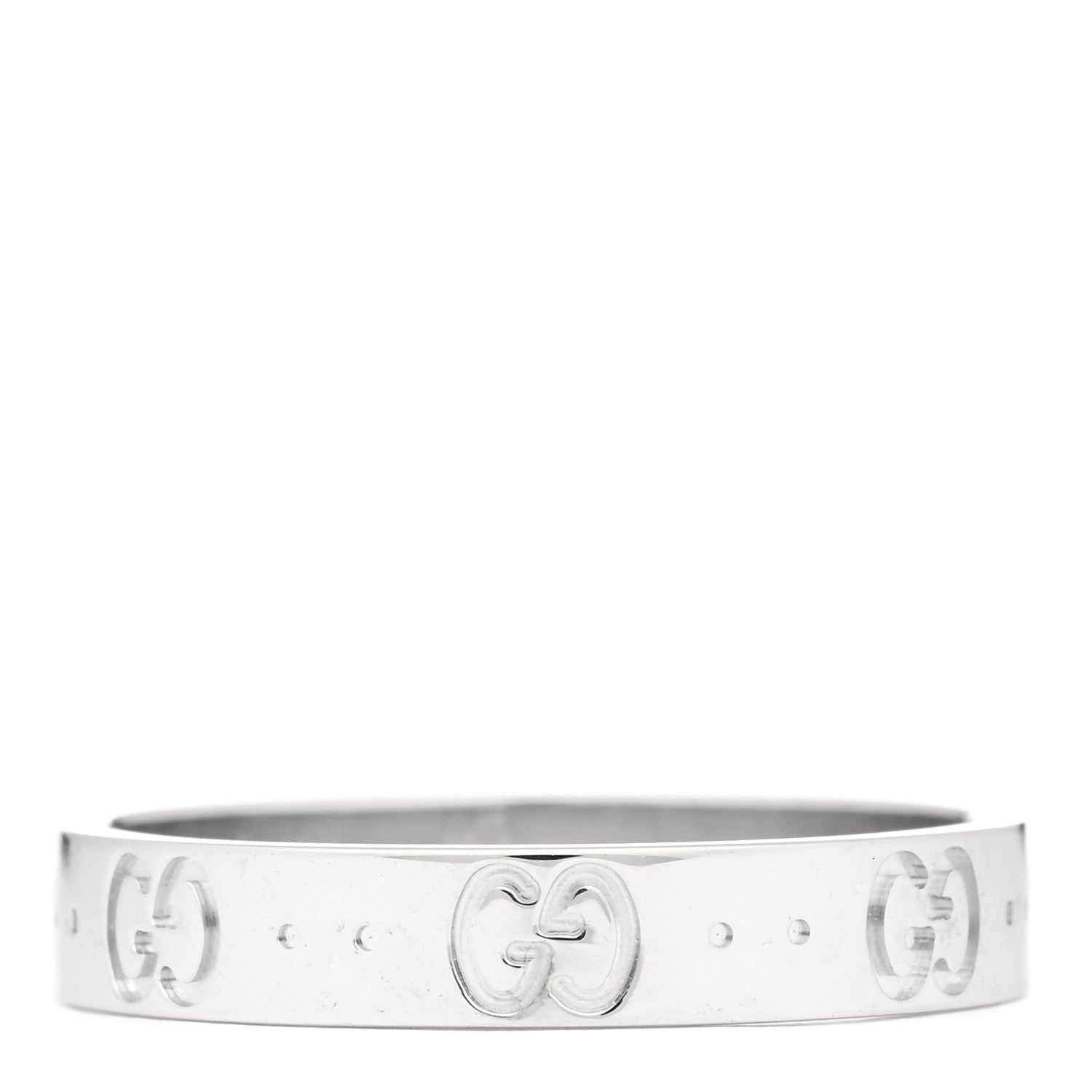 Gucci 18K White Gold 4mm Icon Thin Band Ring 61 9.5 3 of 4
