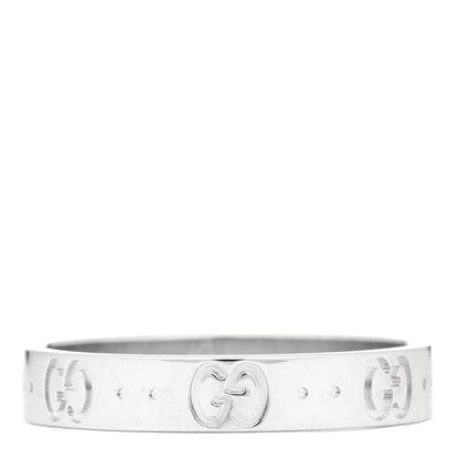 Gucci 18K White Gold 4mm Icon Thin Band Ring 61 9.5 3 of 4
