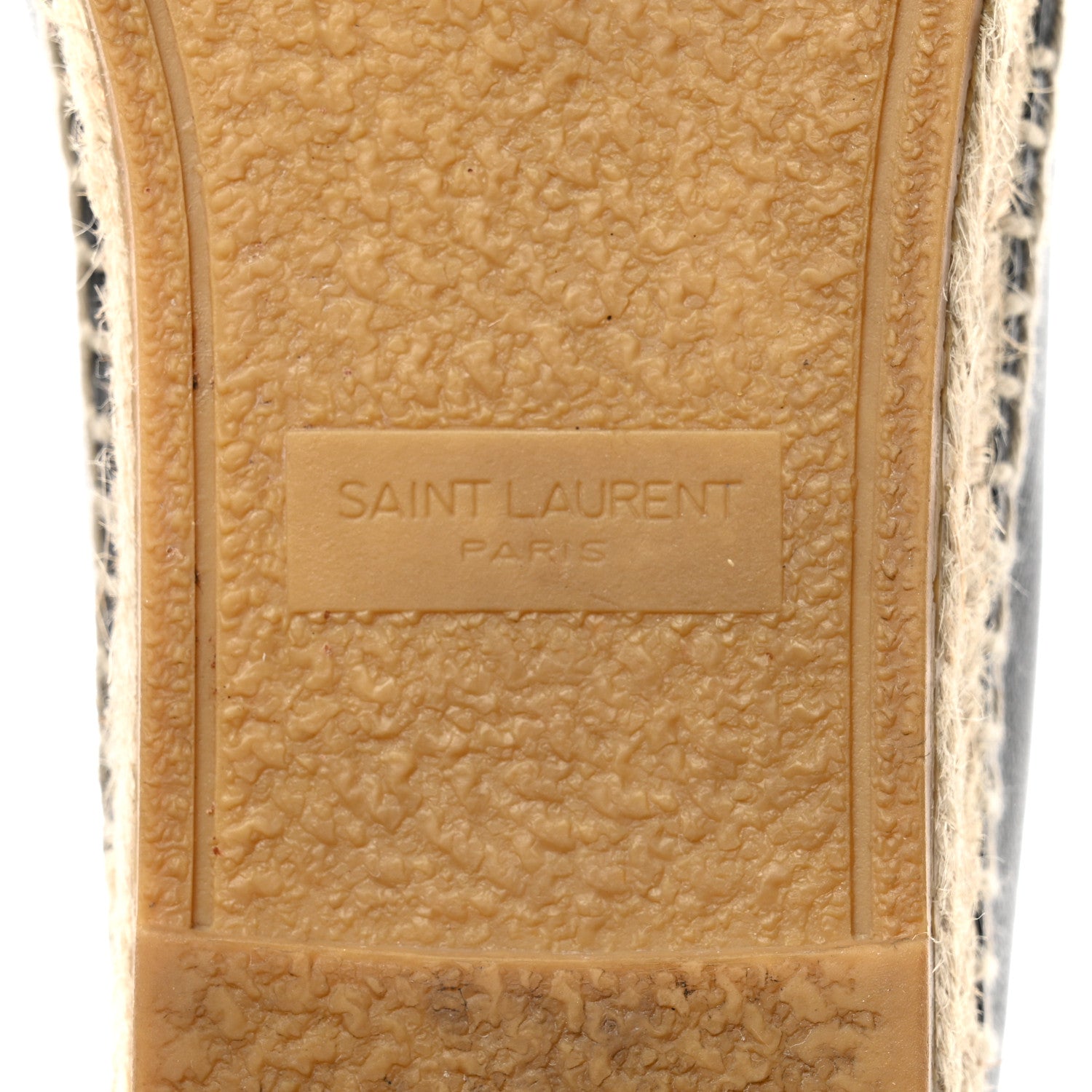 Saint Laurent Lambskin Monogram Espadrilles 36.5 Black 8 of 9