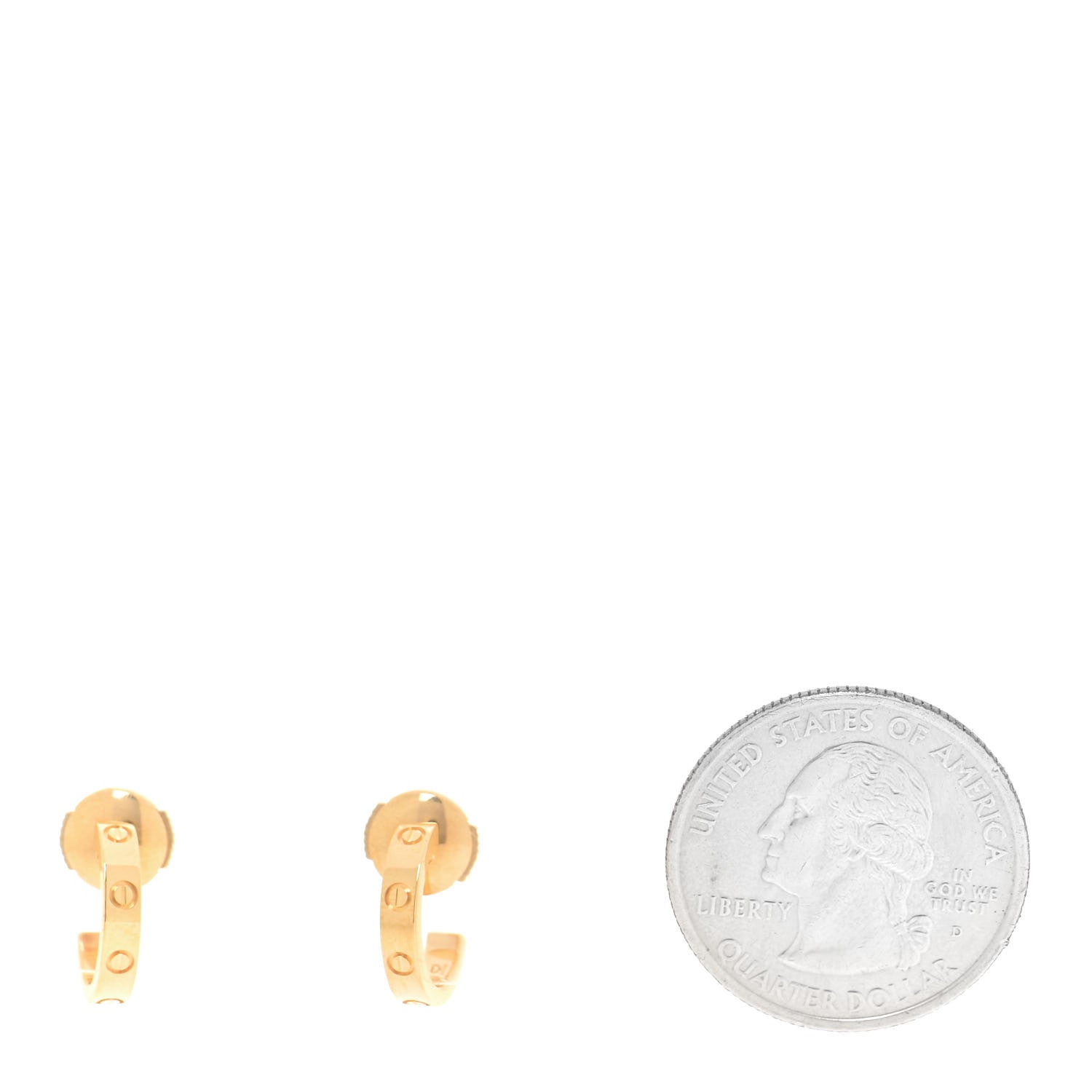 Cartier 18K Yellow Gold Small LOVE Hoop Earrings 2 of 7