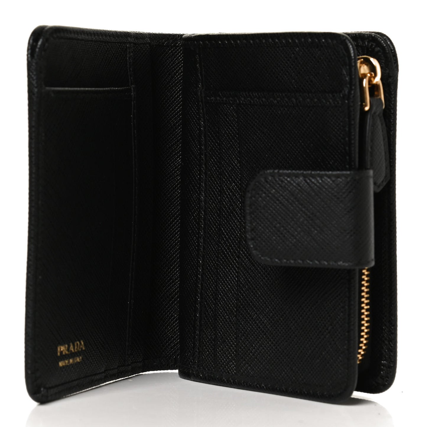 Saffiano Metal Compact Wallet Black
