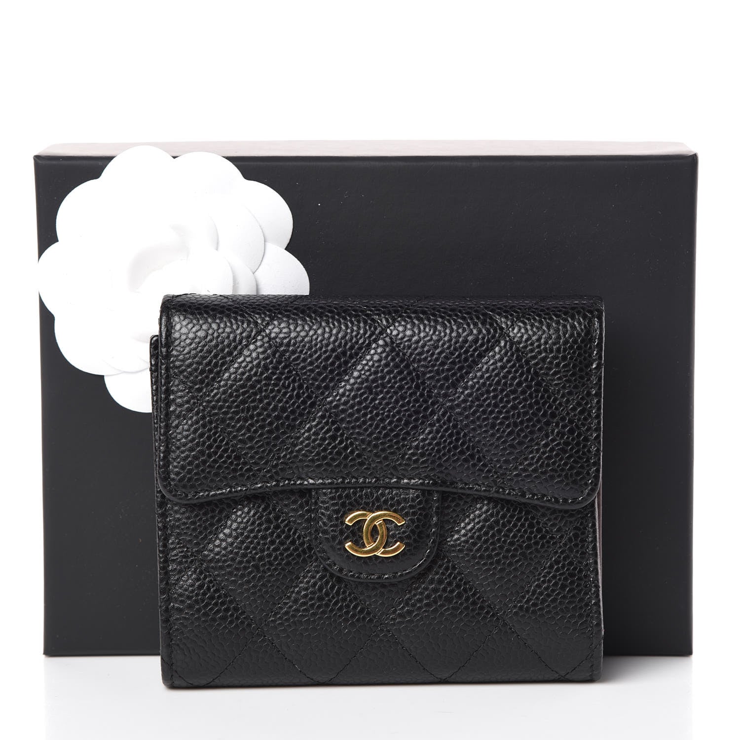 Chanel Caviar Quilted Compact Flap Wallet Black 9 of 9