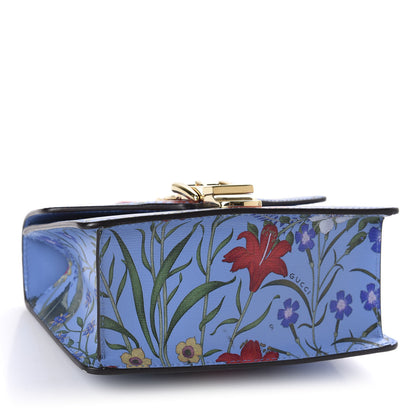 Gucci Shangai Calfskin Web New Flora Mini Sylvie Chain Shoulder Bag Azure 3 of 9