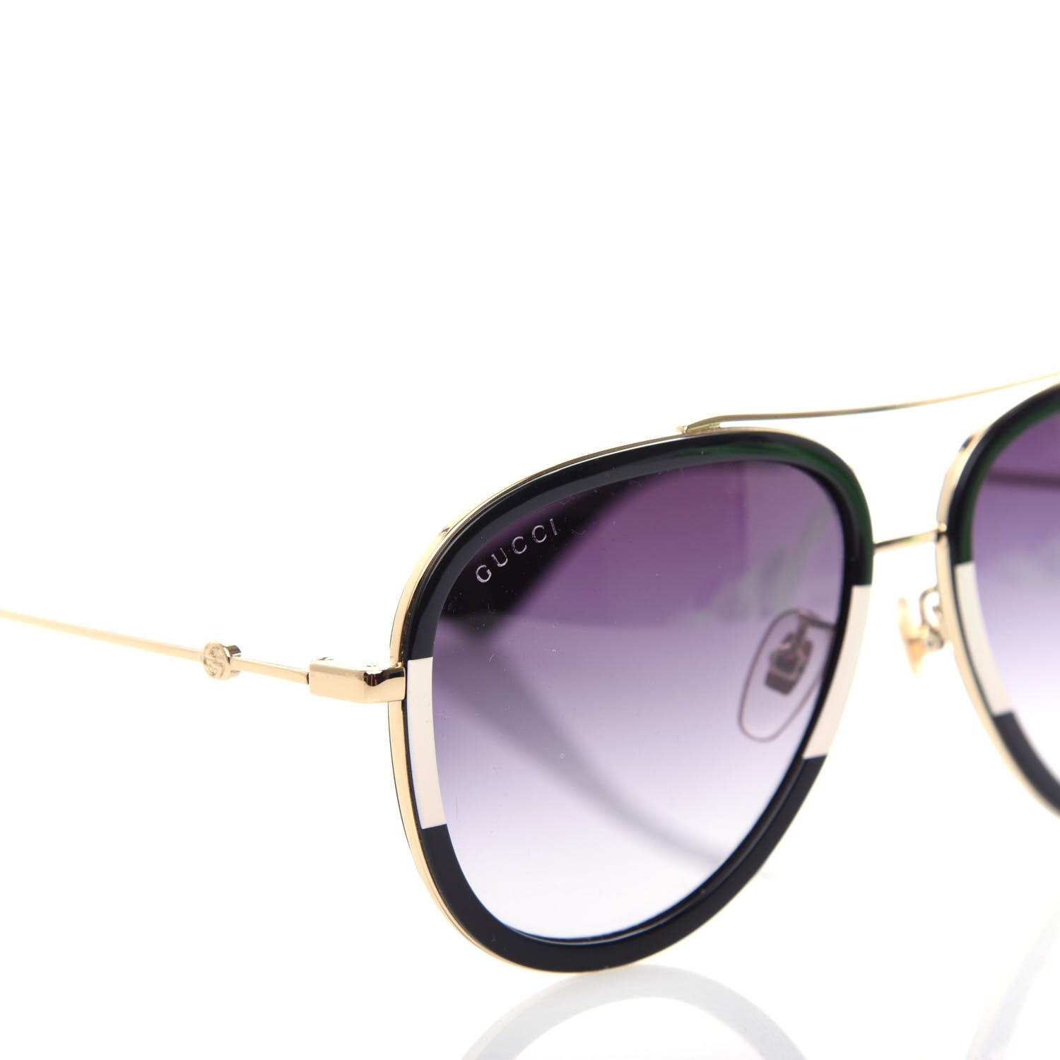 Gucci Aviator Sunglasses GG0062S Gold Black 7 of 8