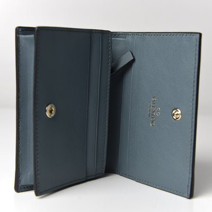 Valentino Garavani Calfskin Rockstud French Flap Wallet Sarcelle 8 of 9