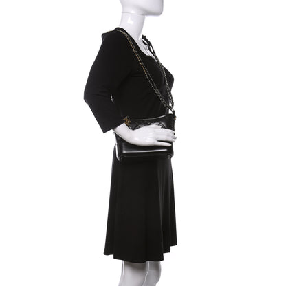 Chanel Aged Calfskin Quilted Small Gabrielle Hobo Black 2 of 10