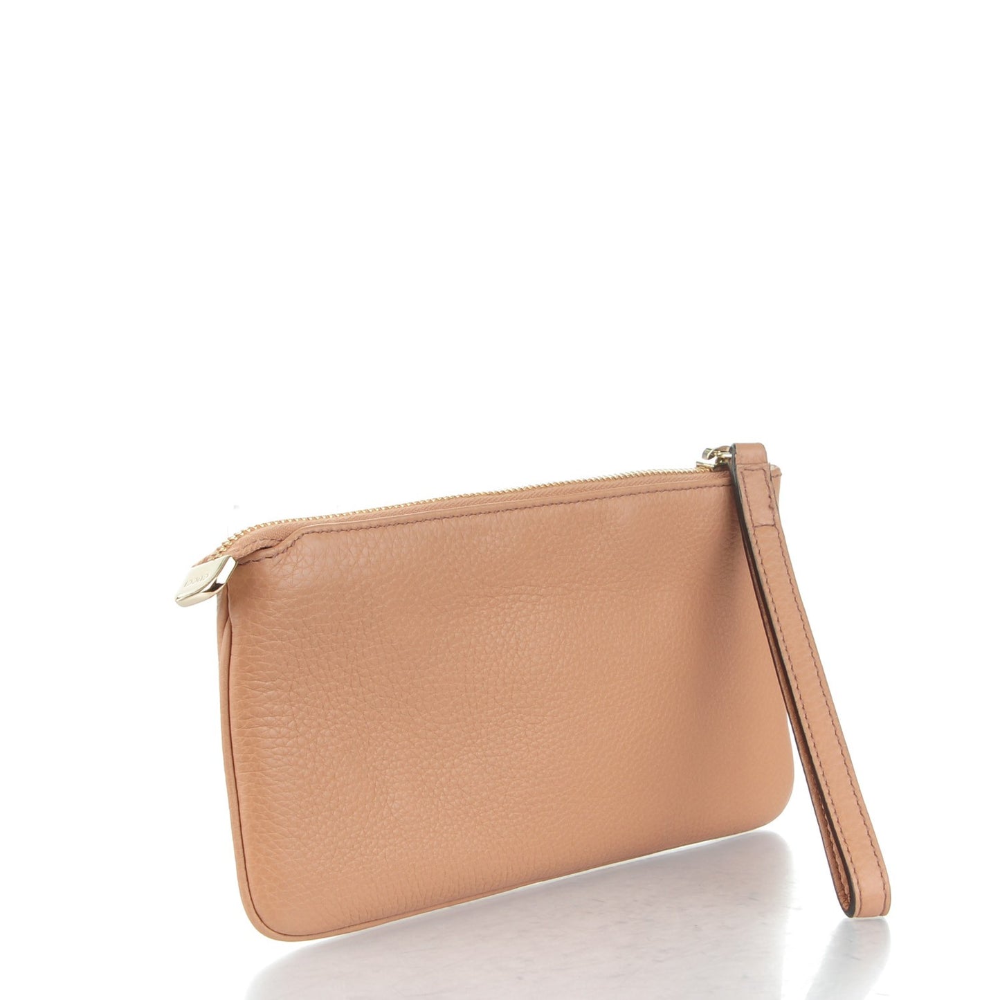 Pebbled Calfskin Soho Wristlet Camelia