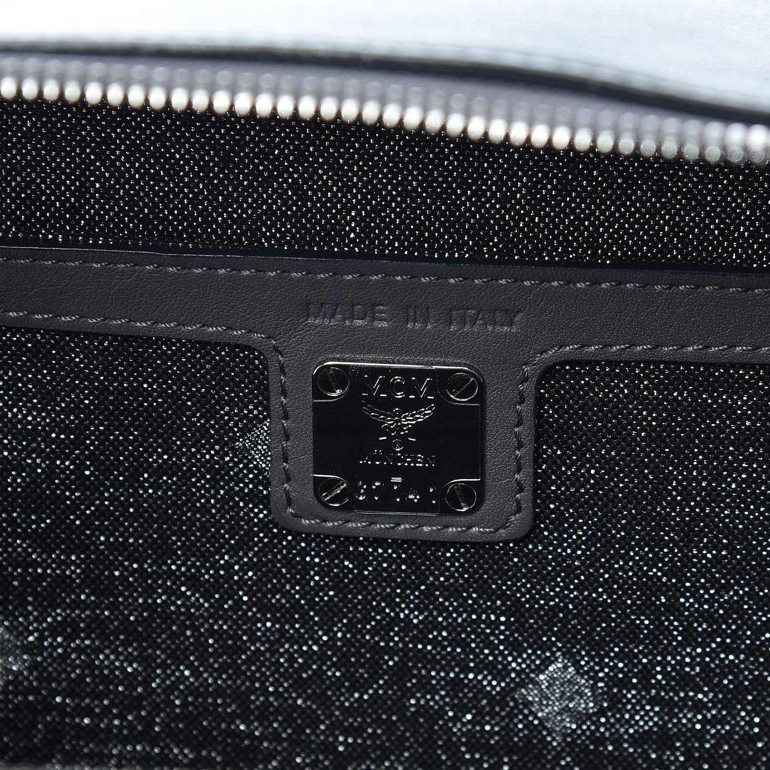 MCM Calfskin Top Handle Bag Mono Grey 6 of 10