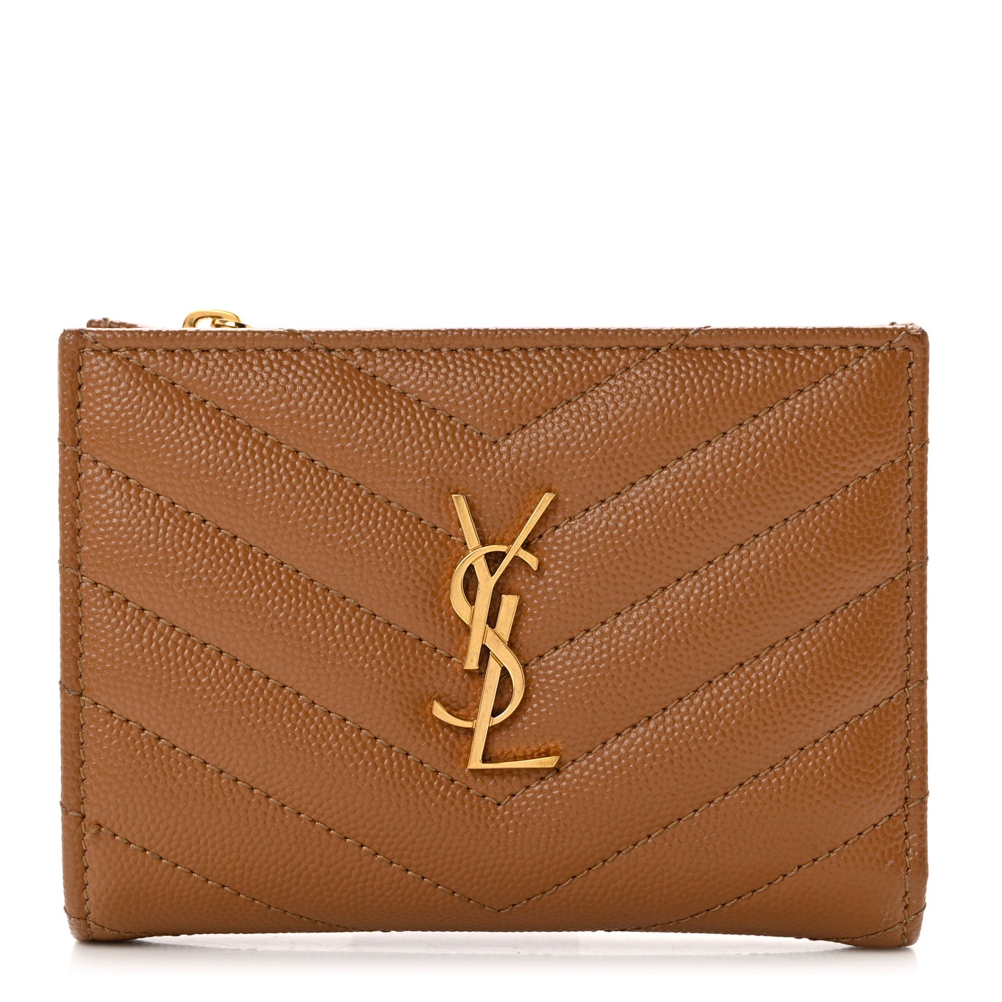 Grain De Poudre Matelasse Chevron Cassandre Fragments Zipperred Bi-Fold Wallet Natural Dark