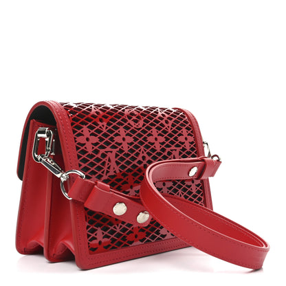Louis Vuitton Patent Calfskin Monogram Lace Dauphine Mini Red 3 of 9