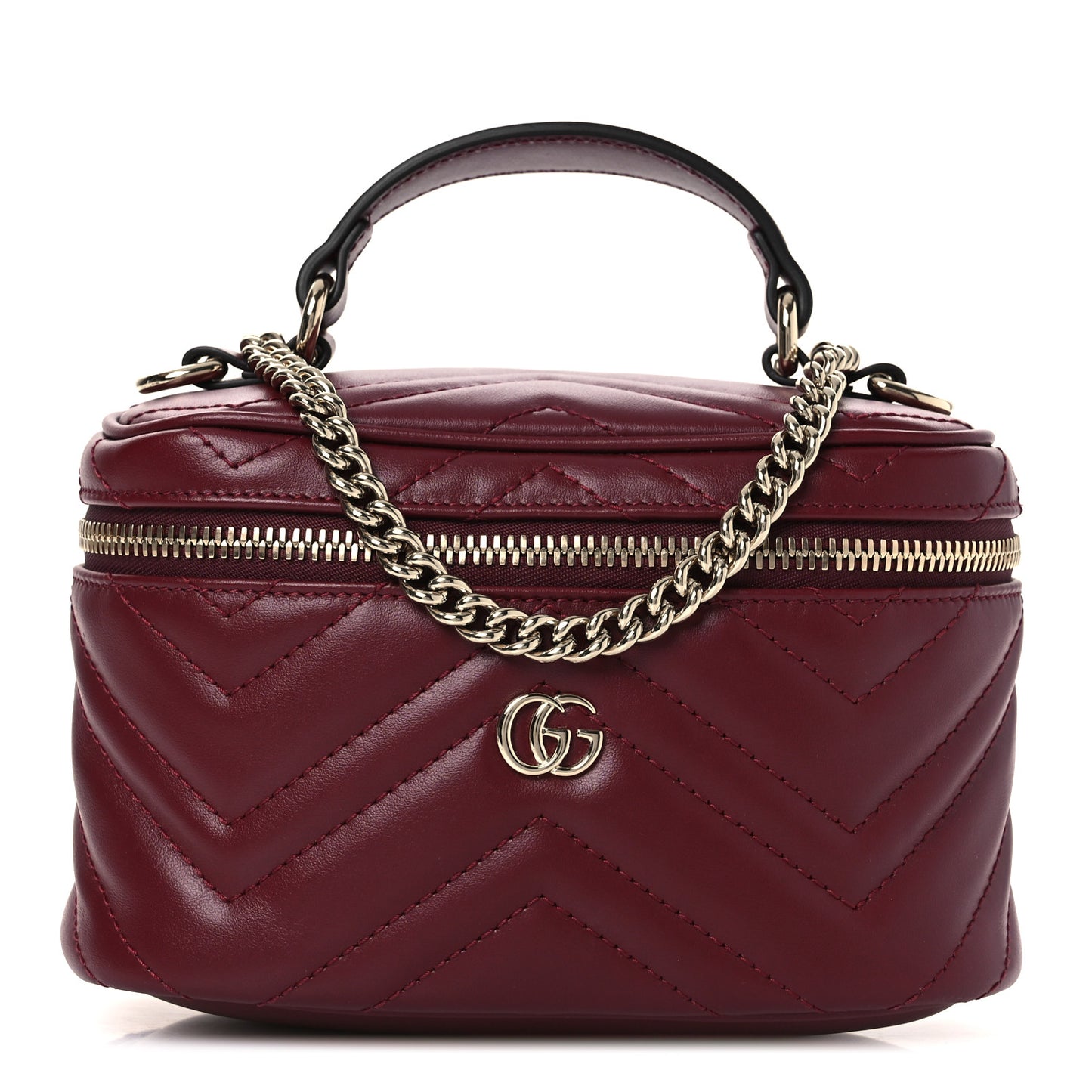 Calfskin Matelasse GG Marmont Vanity Cosmetic Case Burgundy