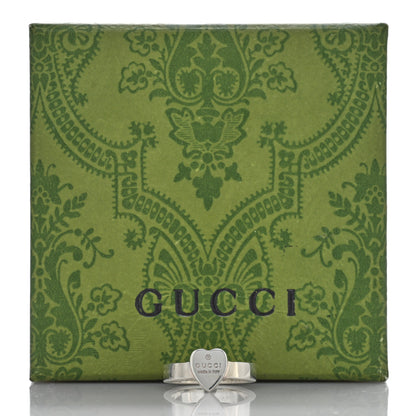 Gucci Sterling Silver Trademark Heart Ring 54 7 5 of 5