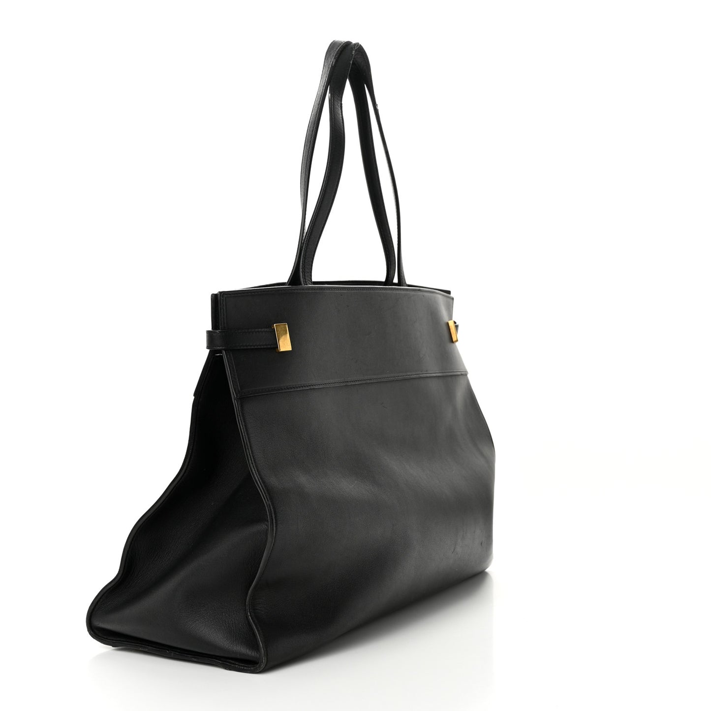 Calfskin Large Manhattan Shopper Tote Black