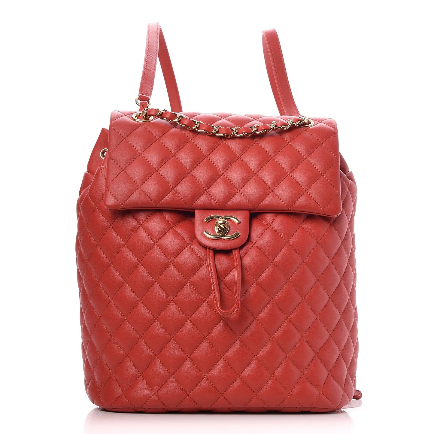 Lambskin Quilted Large Urban Spirit Backpack Red
