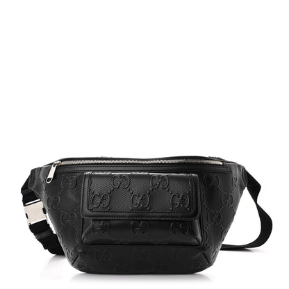 Gucci Calfskin GG Tennis Embossed Pocket Belt Bag Black 1 of 10