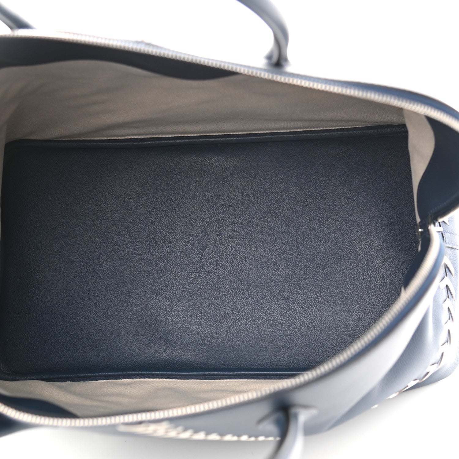 Hermes Evercolor 1923 Bolide 45 Baseball Bag Bleu De Malte Blanc 5 of 10