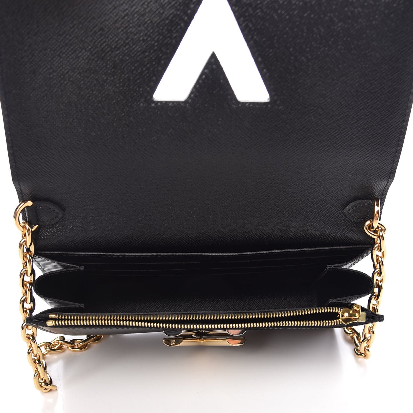 Epi Love Lock Twist Chain Wallet Black