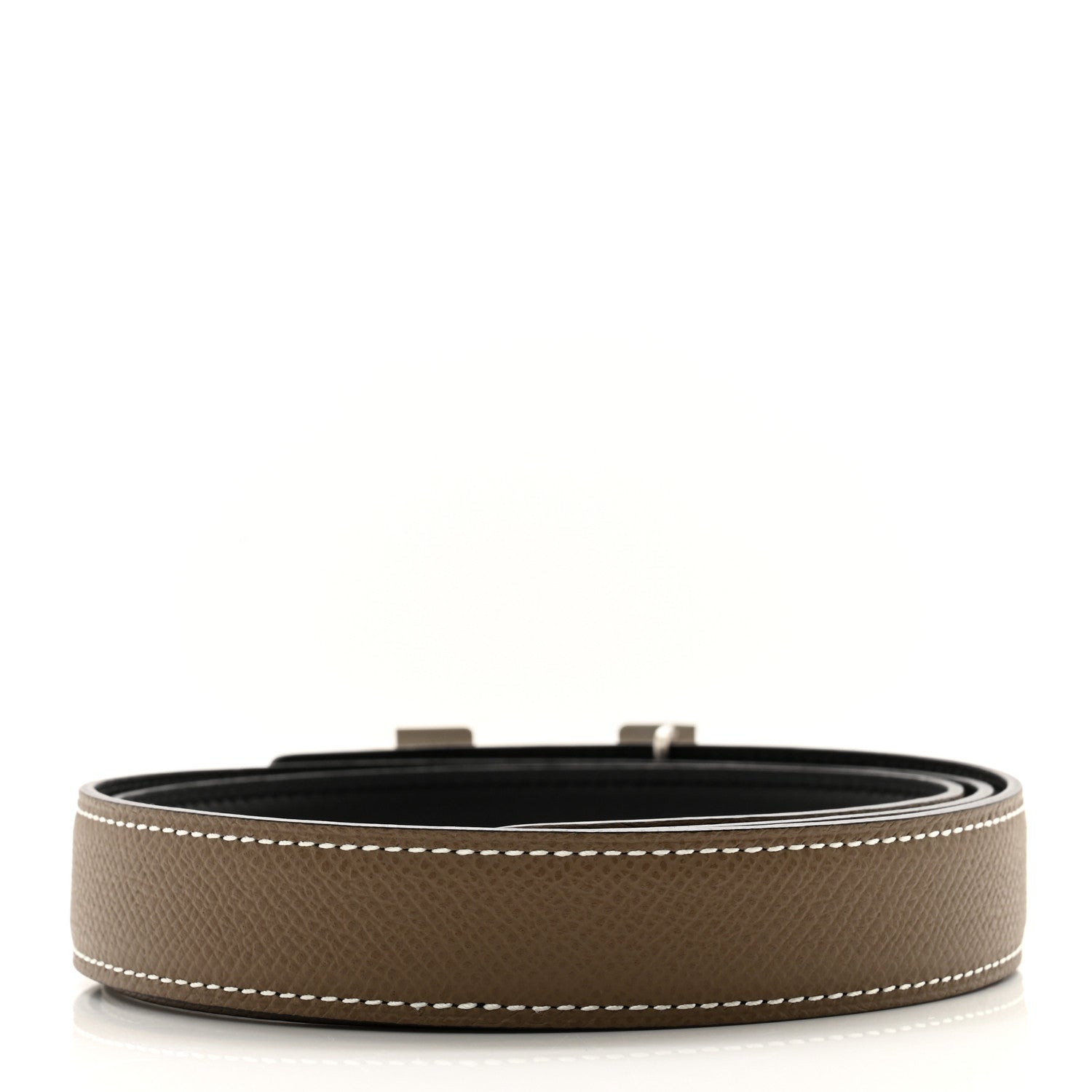 Hermes Swift Epsom 24mm Mini Constance H Belt 85 34 Black Etoupe 2 of 5