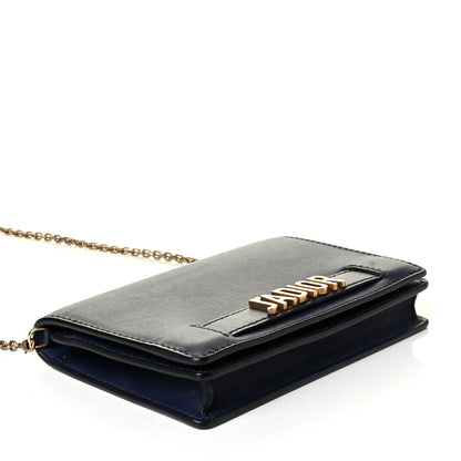 Christian Dior Calfskin J'Adior Wallet on Chain Pouch Navy Blue 3 of 6