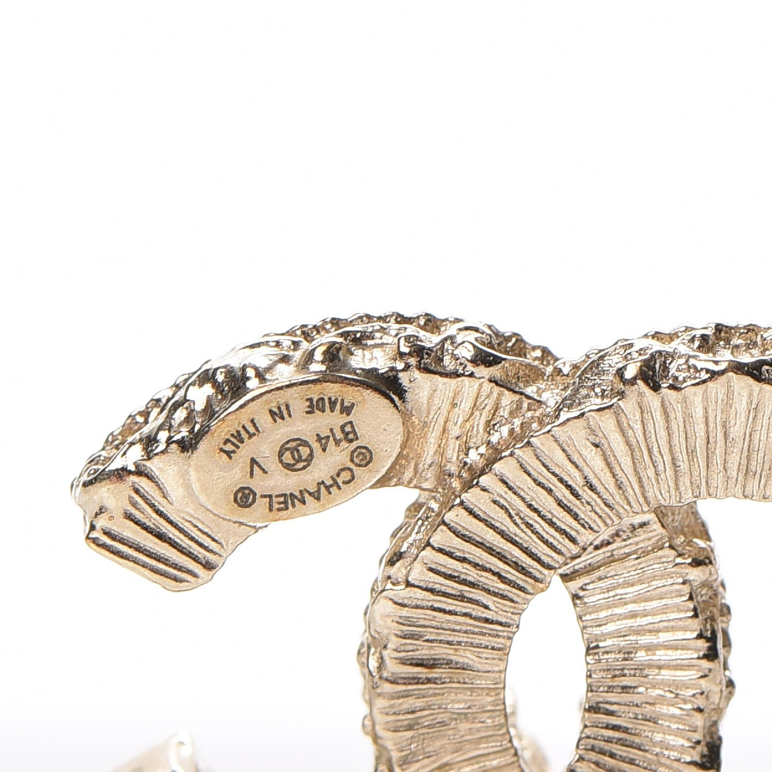Chanel Enamel CC Baroque Earrings Black Gold 5 of 5
