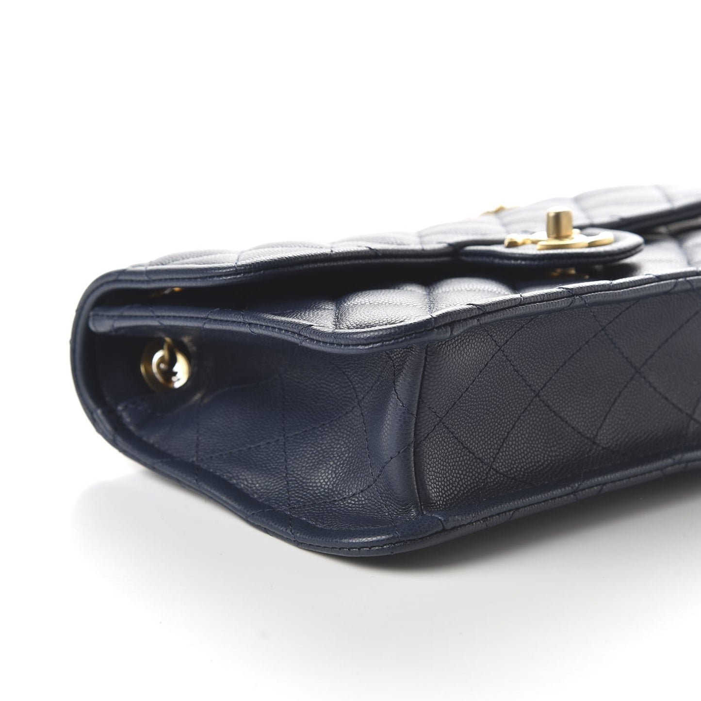 Caviar Quilted Medium Sweet Classic Flap Navy Blue