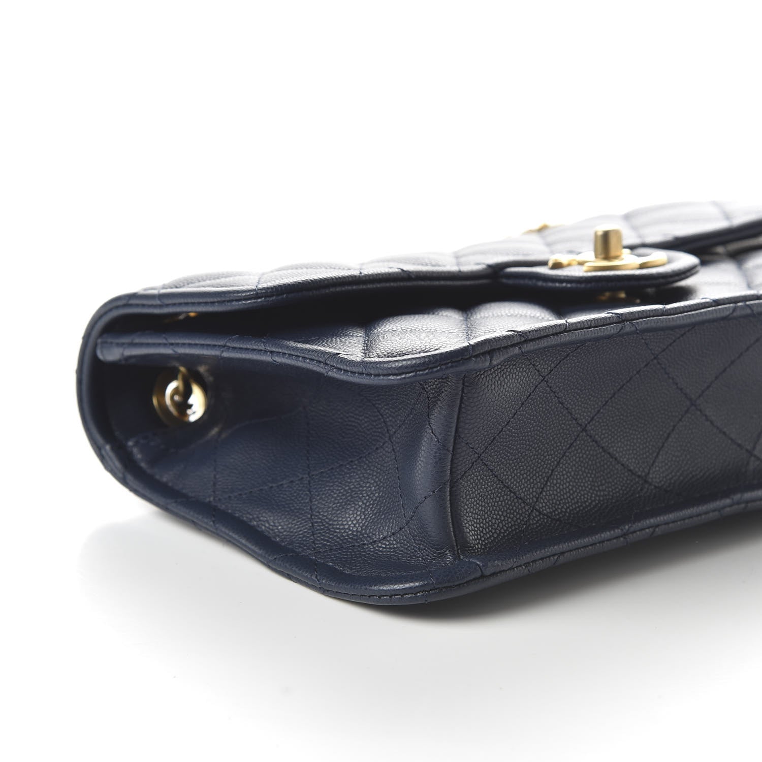 Chanel Caviar Quilted Medium Sweet Classic Flap Navy Blue 6 of 10