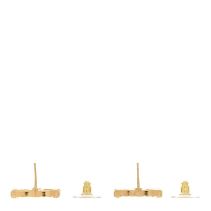 Chanel Metal Tweed Effect CC Earrings Gold 3 of 4
