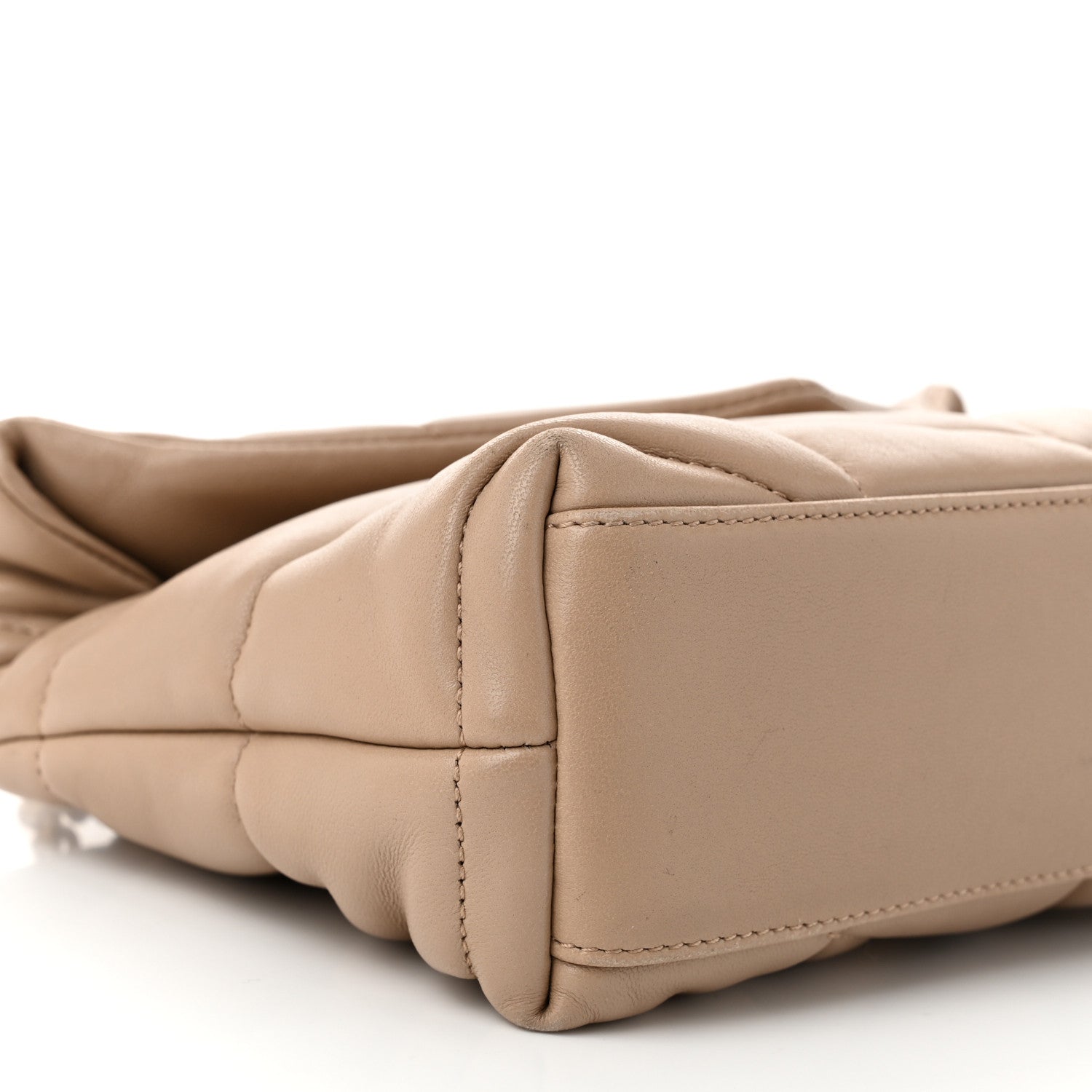Saint Laurent Lambskin Quilted Toy Loulou Puffer Monogram Chain Satchel Nude Powder 9 of 11