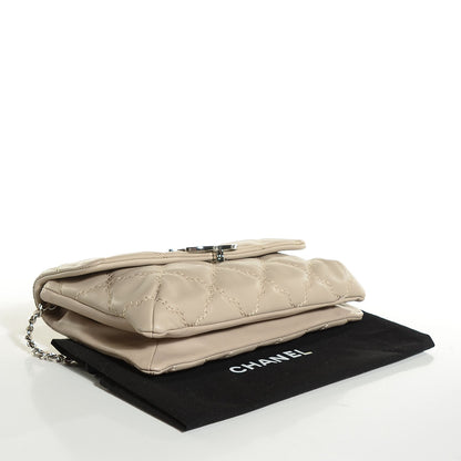 Chanel Calfskin Quilted Double Stitch Hamptons Clutch With Chain Beige Clair 4 of 7
