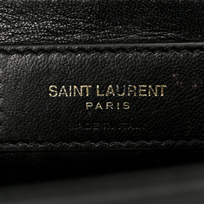 Saint Laurent Calfskin Crocodile Embossed Medium Classic Monogram Kate Tassel Satchel Black 6 of 10