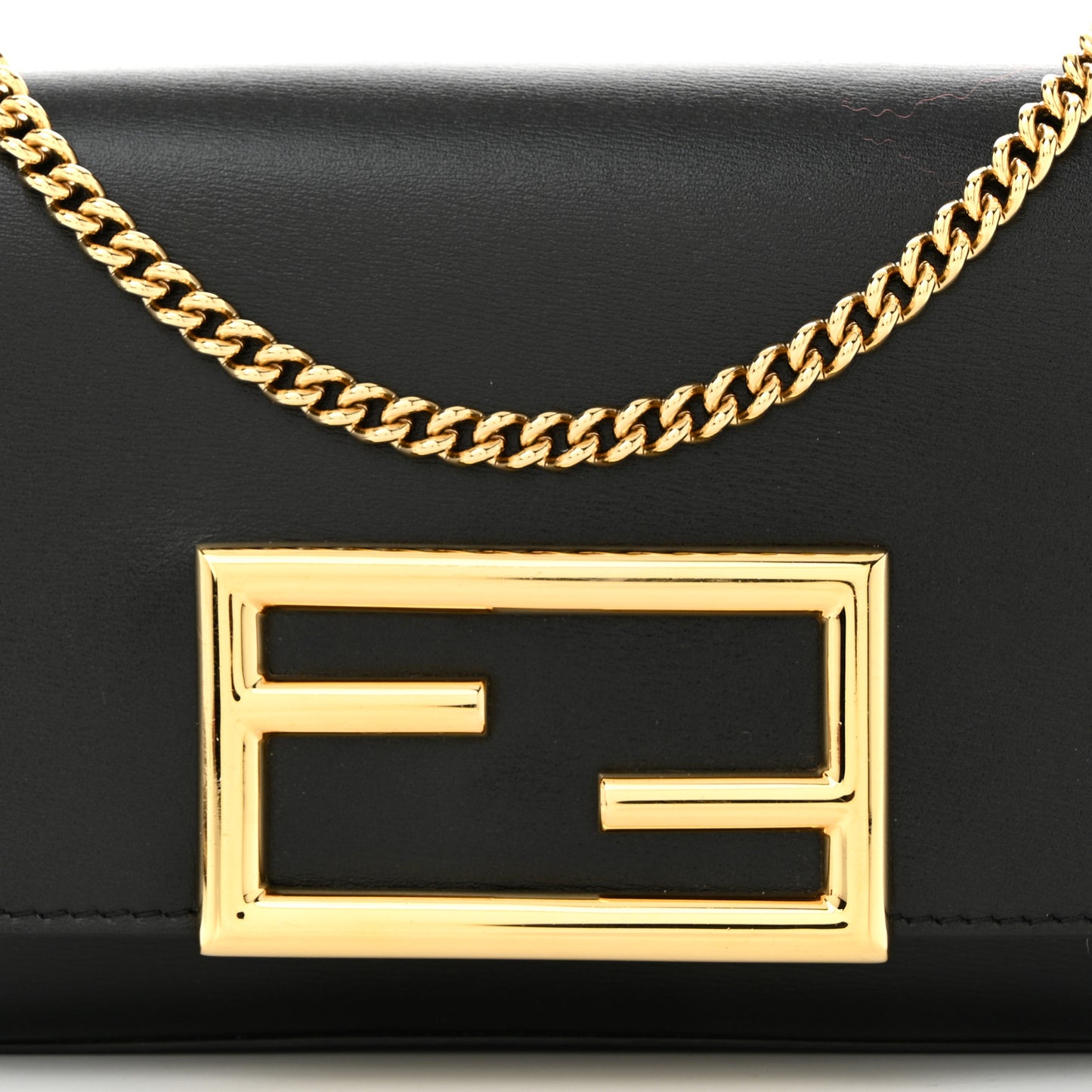 Vitello Palmellato Wallet on Chain with Pouches Black