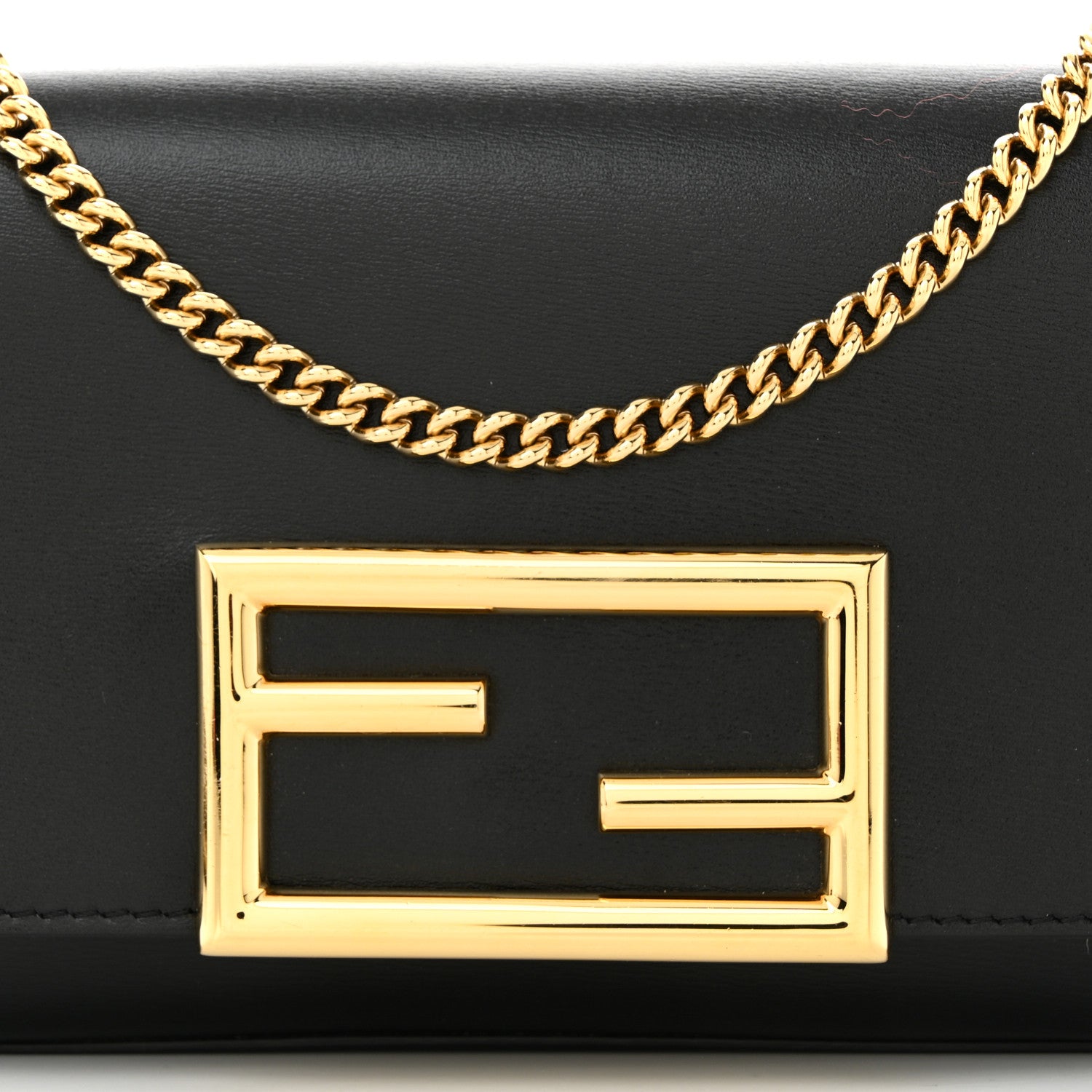 Fendi Vitello Palmellato Wallet on Chain with Pouches Black 9 of 12