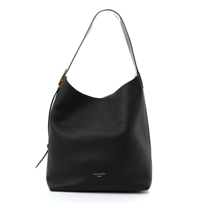 Louis Vuitton Grained Calfskin Low Key Hobo MM Black 1 of 12